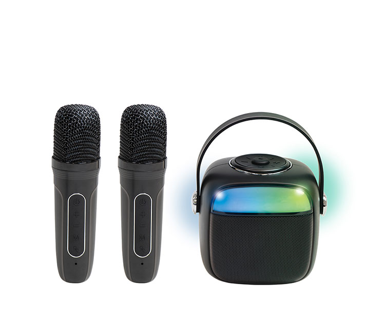 カラオケもできるBluetoothスピーカー カラオケ スピーカー マイク ワイヤレススピーカー Bluetooth イベント 結婚式 アナウンス 二次会 パーティ 車内 司会 音楽 LED ピーナッツクラブ S02BS-002BK【送料無料】