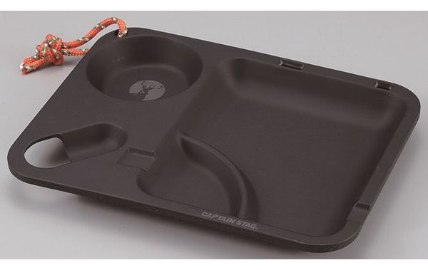 リコメン堂生活館のキャプテンスタッグ TAKE-FIBER ランチプレートスクエア26cm ブラック UP-2675 キャンプ アウトドア レジャー｜アングル3