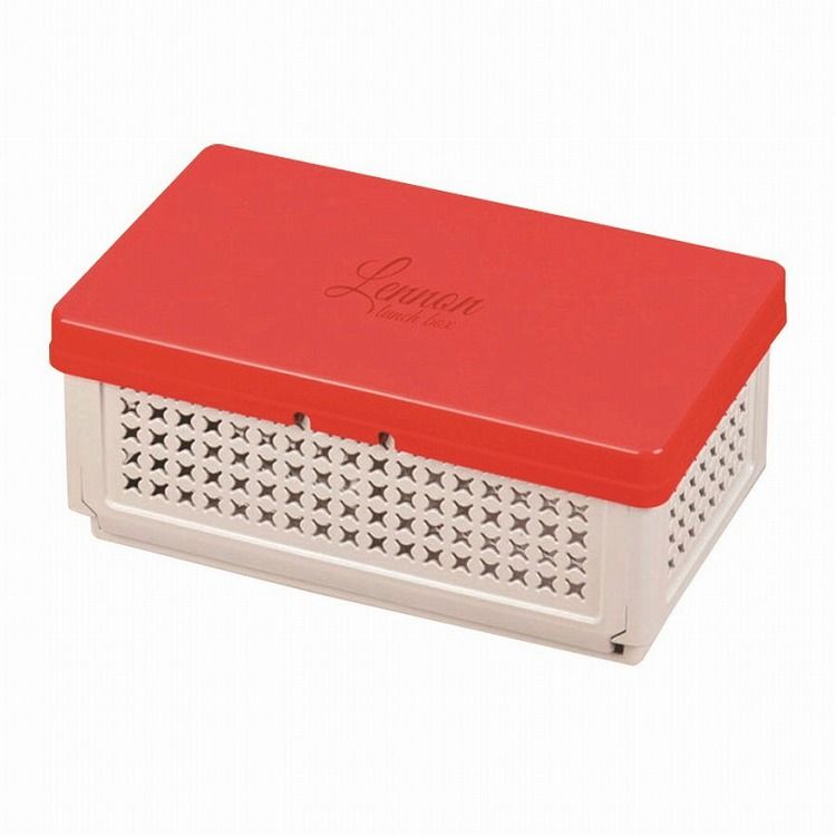 レノン 折りたたみランチボックス 仕切付 レッド パール金属 キッチン用品 食器 グラス タンブラー 行..