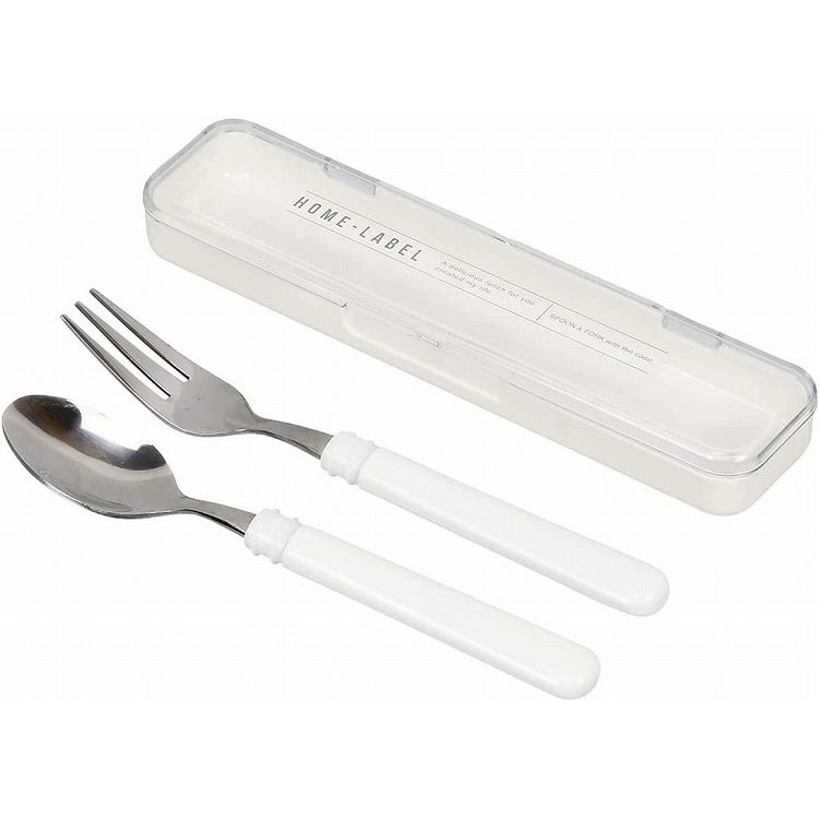 ホームレーベルII スプーン&フォーク ケース付 ホワイト パール金属 キッチン用品 食器 グラス タンブ..
