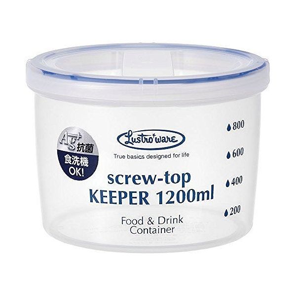 【5個セット】スクリュートップキーパー 1200ml 浅型 ( プラスチック 保存容器 )(代引不可)【送料無料】