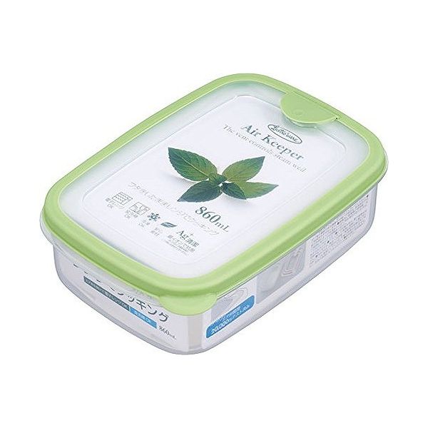 Plastic Storage Containers - 【5個セット】岩崎工業 エアキーパー フードケース ソフトグリーン SG M 860ml A-031 （保存容器）(代引不可)【送料無料】
