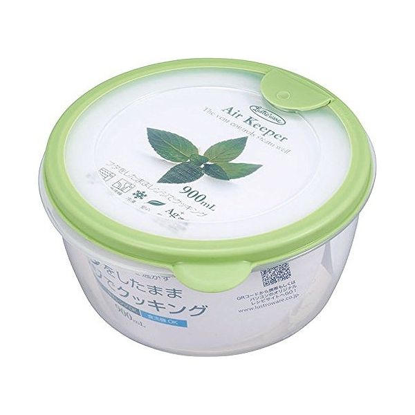 Plastic Storage Containers - 【5個セット】岩崎工業 エアキーパー どんぶり ソフトグリーン SG 900ml A-038 （保存容器）(代引不可)【送料無料】