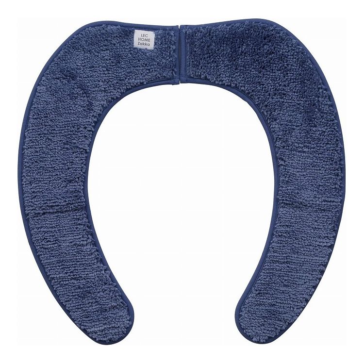 レック ぴたQ 吸着べんざシート もこふわ タフトスリム ネイビー 便座シート 便座カバー 厚手 もこもこ..