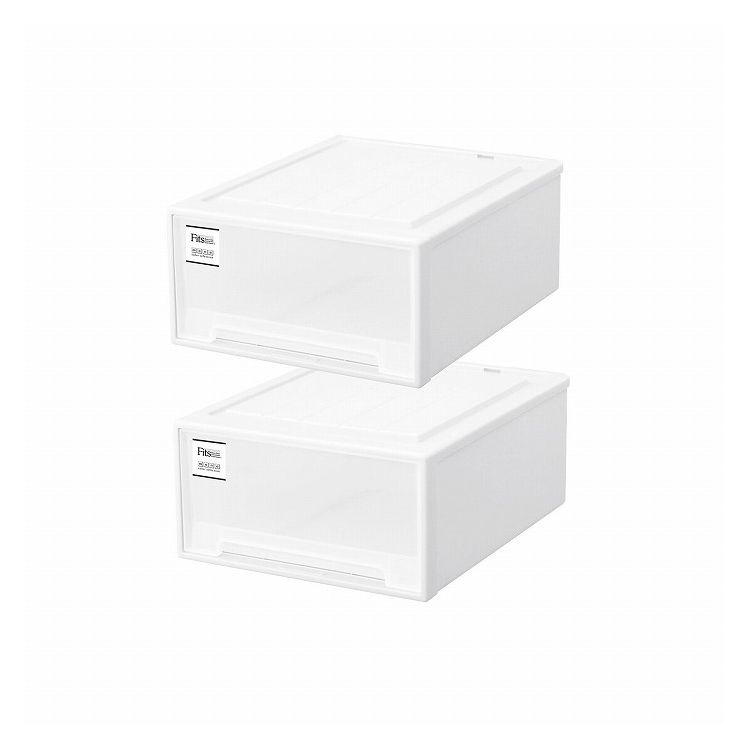 2個セット 天馬 Fits フィッツケース モノ クローゼット ワイドM-53 ホワイト 幅44cm ...