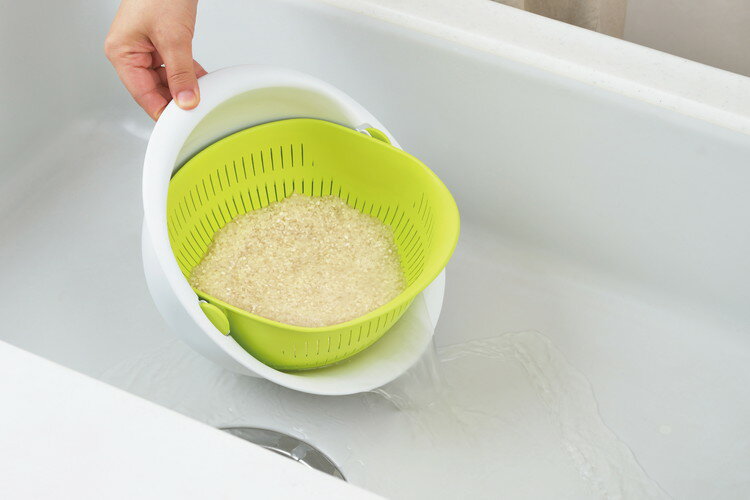 ミラくるザル・ボウル グリーン ザル ボウル 水切り 米とぎ 湯切り 麺 ストレーナーMZ3512(代引不可)【送料無料】
