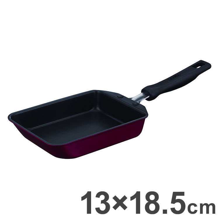 サーモス デュラブル 玉子焼きフライパン 13×18.5cm レッド KFM-013E THERMOS いため鍋 IH対応 ガス火 ..