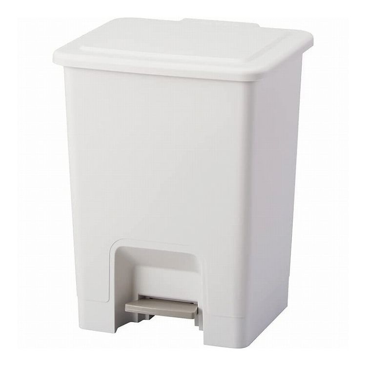 蓋の開閉は足踏みペダル式。手がふさがっていても、ゴミ捨て簡単。コンパクトタイプ。サイズ（約）幅27.2×奥行25.5×高さ35.5cm適合ゴミ袋サイズ15L（幅45×高さ50cm）材質:本体・フタ・ポリ袋止め/ポリプロピレンペダル・ロッド/...