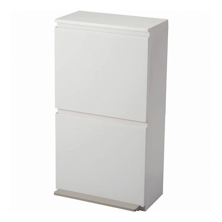 For Separated Refuse - アスベル 分別ペダル2段ワイド 40L ホワイト(代引不可)【送料無料】