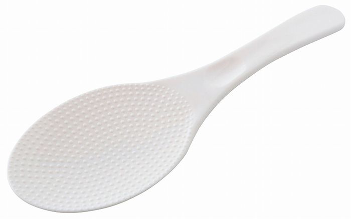 【商品詳細】持ち手は手にフィットします。置いてもヘラ部分が浮く形状で衛生的です。横溝カーブでよそいやすい。フチが薄くてかき混ぜやすい。ごはんがつきにくい。抗菌です。ポリプロピレン日本製【送料について】北海道、沖縄、離島は送料を頂きます。