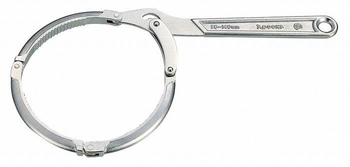 【商品詳細】オイルエレメント脱着に。車両整備の現場で大活躍。自動車のカートリッジ式オイルエレメントの脱着工具として、全く新しい方式でテコと3点締めの原理を組み合わせた製品で、オイルエレメントの取り付け位置に関係なく簡単に脱着作業ができます。呼び寸法：230mm用途：オイルエレメントの脱着専用工具使用範囲：115〜140mm硬さ：40〜47HRC重量：570g注意：オイルエレメントの脱着専用工具です。それ以外には使用しないでください。ハンドルにパイプ等を継ぎ足し、無理な力を加えないでください。ハンマー等で叩いて衝撃を加えないでください。材料：S55C日本製【送料について】北海道、沖縄、離島は送料を頂きます。