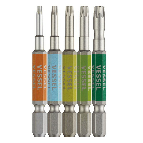 樂天商城 - VESSEL(ベッセル) 片頭トルクス剛彩ビット5本組(T10H、T15H、T20H、T25H、T30H) GS5P-33