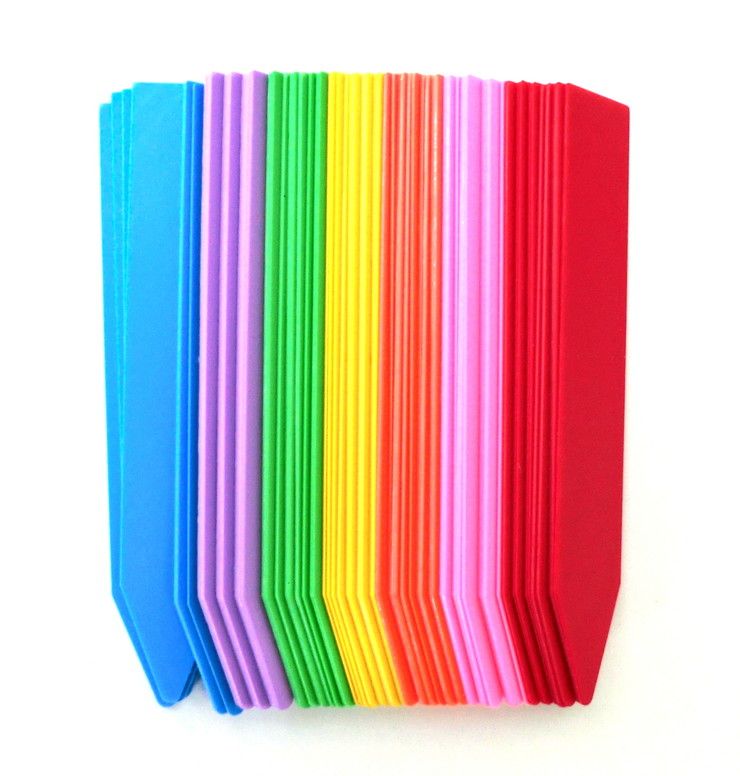 自然 園芸立型ラベル カラー(虹) 9cm 70枚入 727690