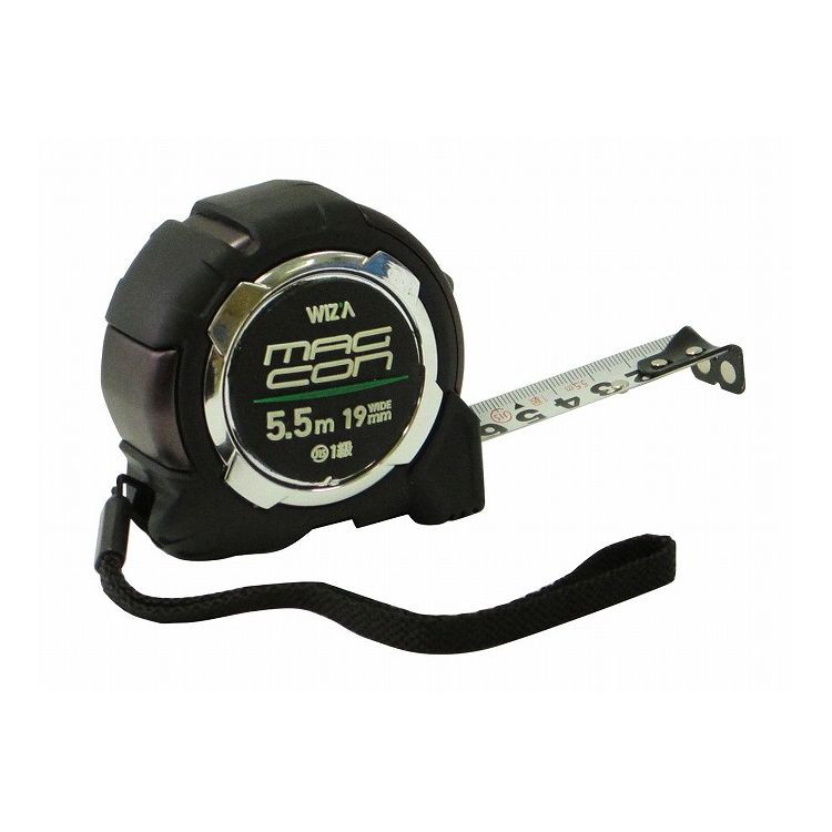 WIZ'A マグコン ロック式コンベックス 19mm幅×5.5m 両面メートル目盛リ JISJQA1級 WZC1955