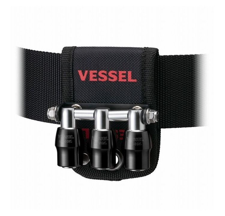 リコメン堂生活館のベッセル(VESSEL) クイックキャッチャー 3連ホルダー ビットホルダー ブラック QB-10B3K【送料無料】｜アングル3