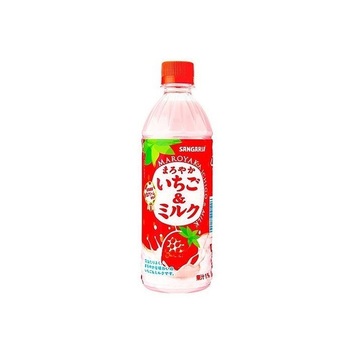 【24個セット】 サンガリア まろやかいちご&ミルク ペット 500ml x24 セット まとめ売り セット販売 お徳用 おまとめ品(代引不可)【送..