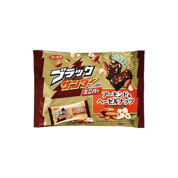 【12個セット】 有楽製菓 ブラックサンダーミニバー アーモンド&ヘーゼルナッツ 143g x12 セット まとめ売り セット販売 お徳用 おまとめ品(代引不可)【送料無料】のサムネイル