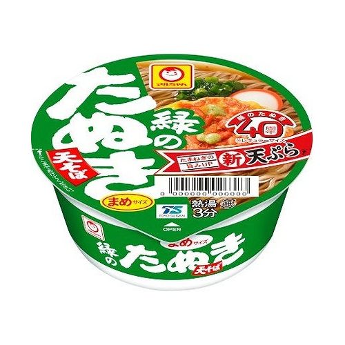 【12個セット】 マルちゃん 緑の豆たぬき 天そば 東 カップ 45g x12コ(代引不可)【送料無料】