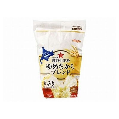 【12個セット】 日本製粉 ニップン 強力小麦粉 ゆめちからブレンド 1Kg x12(代引不可)【送料無料】 1