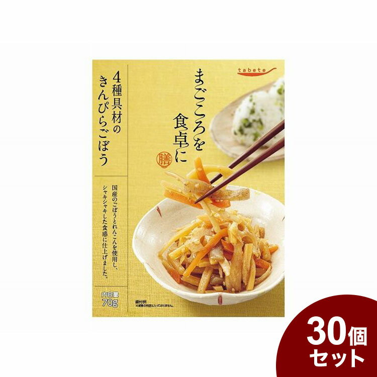 tabeteまごころを食卓に 膳 4種具材のきんぴらごぼう 70g x30 30個セット(代引不可)【送料無料】