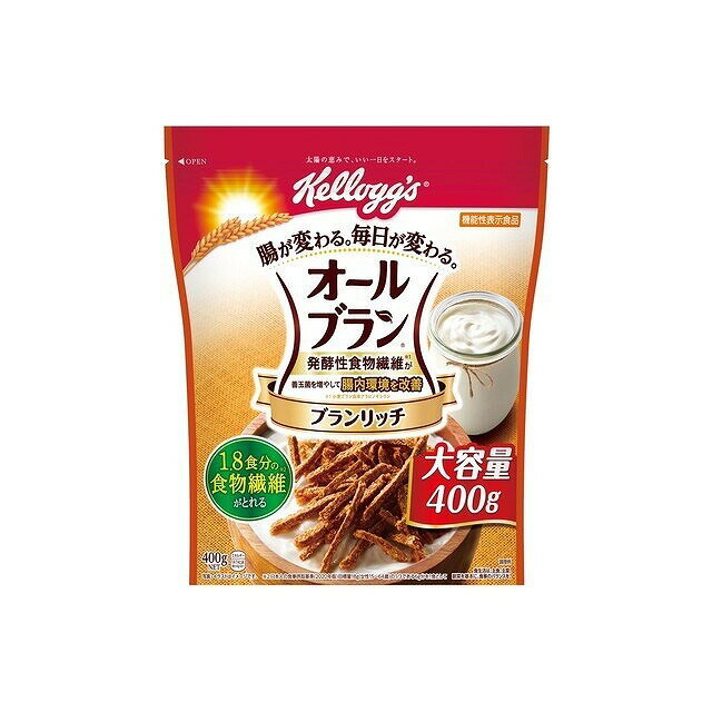【単品6個セット】 ケロッグ オールブランブランリッチ大容量 400gx6 まとめ買い まとめ売り お徳用 大容量 セット販売(代引不可)【送料無料】