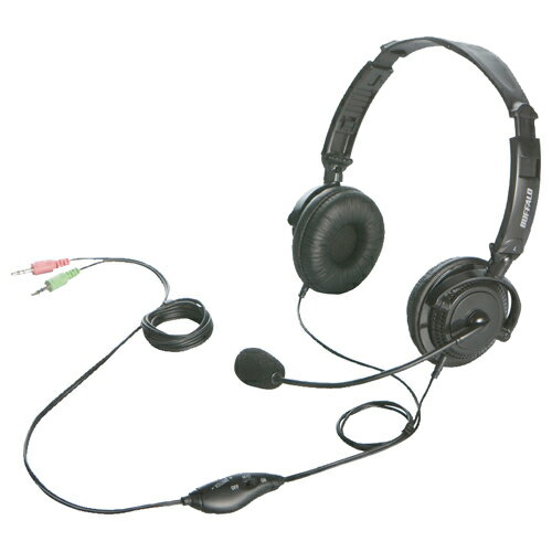 両耳ヘッドバンド式ヘッドセット 半密閉/ノイズキャンセリングマイク搭載 ブラック BUFFALO BSHSH12BK(代引き不可) 両耳ヘッドバンド式ヘッドセット 半密閉/ノイズキャンセリングマイク搭載 ブラック BUFFALO BSHSH12BK(代引き不可)