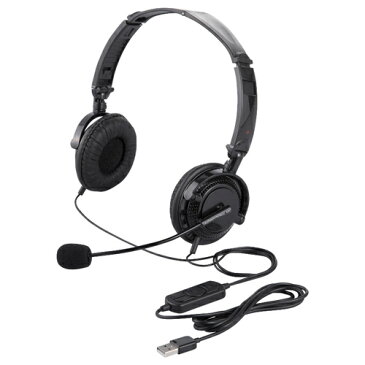 BUFFALO BFKOS 両耳ヘッドバンド式ヘッドセット USB接続/折りたたみタイプ ブラック BSHSUH13BK(代引き不可)
