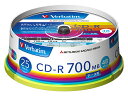 三菱化学メディア CD-R(Data)700MBスピンドルケース25Pインクジェットプリンタ対応(白)(代引不可)