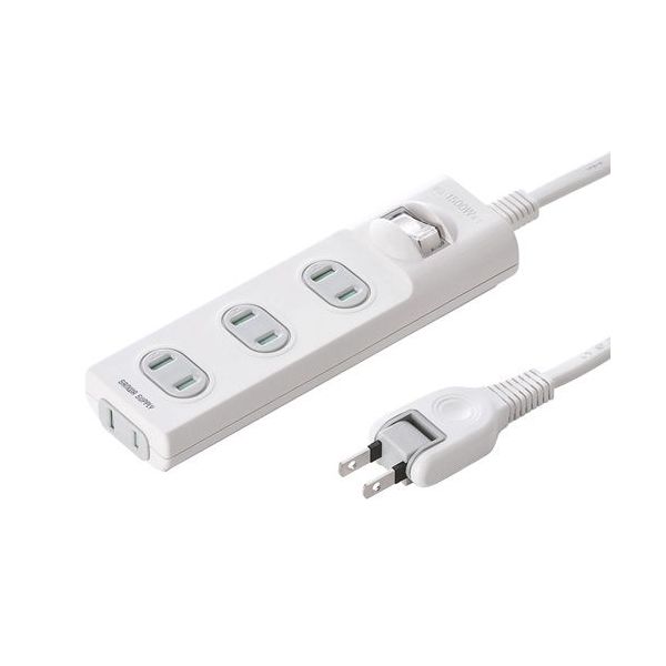 サンワサプライ 火災予防安全タップ 2P・4個口 ホワイト 1m TAP-TSH41SWN(代引不可)