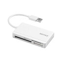 BUFFALO USB2.0 マルチカードリーダー ケーブル収納モデル ホワイト BSCR300U2WH(代引不可)
