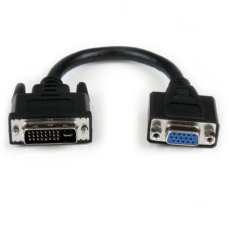 STARTECH.COM LTD DVIVGAMF8IN 20cm DVI-VGA変換ケーブル DVI-I オス (29ピン)-VGA メス (D-Sub15ピン) ブラック(代引不可)