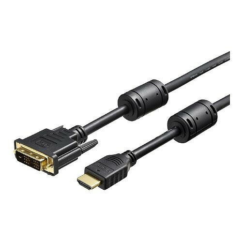 BUFFALO HDMI:DVI変換ケーブル コア付 3.0m ブラック BSHDDV30BK(代引不可)【送料無料】