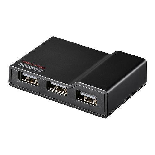 BUFFALO PC/TV対応 4ポートセルフパワーハブ ブラック BSH4A11BK(代引不可)【送料無料】