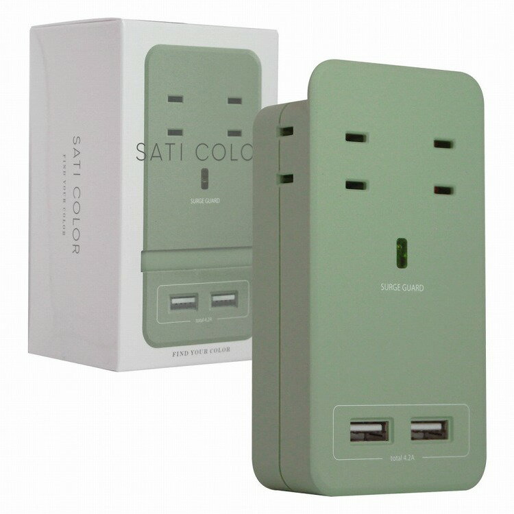 FARGO SATI COLOR AC4個口 4.2A USB ライトグリーン CT221LG(代引不可)【送料無料】