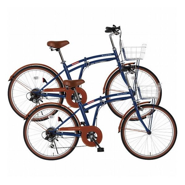 24型折畳自転車 シンプルスタイル 2台組 SS-PL246BS(×2) レジャー 自転車 自動車用品 折りたたみ自転車(代引不可)【送料無料】