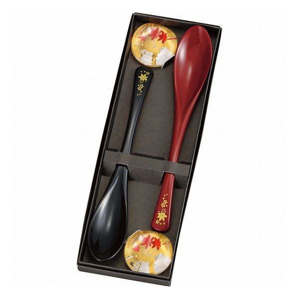 スプーン2本セット黒・朱春秋170...