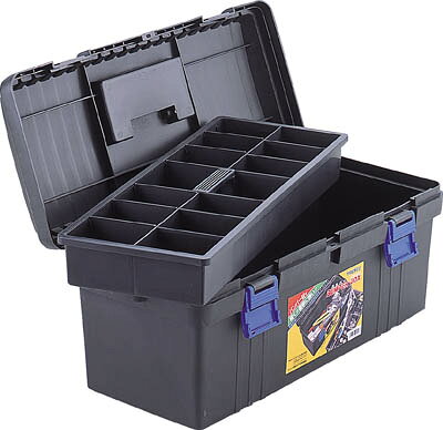 【メーカー型番】TFP-530【JANコード】4518772000563【ブランド】TRUSCO 　【特徴】●耐衝撃性コーポリマー使用のため軽量の上、衝撃に強く、高強度です。●バックルはポリカーボネートです。●二重構造のため、高強度で防滴性に優れています。【用途】【仕様】●色:ブラック/ブルー●外寸(mm)間口×奥行×高さ:576×256×240●有効内寸(mm)間口×奥行×高さ:508×197×114●質量(kg):2.8●シリンダ錠取付可能（別売）【材質／仕上】●本体・フタ:ポリプロピレン（PP）再生材50%（自動車用バンパーグレード）●中皿・仕切板:ポリプロピレン（PP）再生材100%●取手:TFP-395:ポリプロピレン（PP）/TFP-410、TFP-450、TFP-530:ABS樹脂【セット内容／付属品】●中皿【注意】【原産国】日本【送料について】北海道、沖縄、離島は送料を頂きます。
