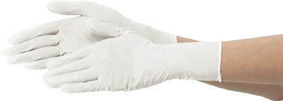 テイジン ニトリル手袋 粉付 白 S【NBR-P10WS】(作業手袋・使い捨て手袋)