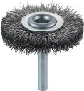 TRUSCO 軸付ホイールブラシ φ50X軸6 ステンレス線 線径0.3【TB-6223】(研削研磨用品・軸付ブラシ)
