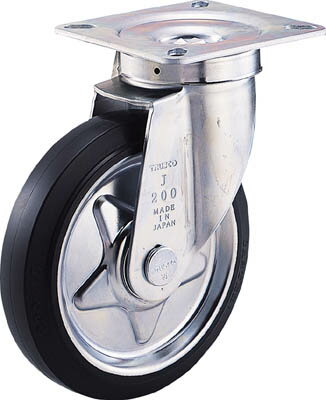 樂天商城 - TRUSCO プレス製ゴムキャスター 自在 Φ100【TJ-100】(キャスター・プレート式ゴム車)
