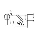 白光 こて先 KL型【T12-KL】(はんだ・静電気対策用品・ステーション型はんだこて)