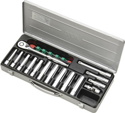 Wrenches - KTC 12．7sq．ディープソケットレンチセット［15点］【TB4L10X】(レンチ・スパナ・プーラ・ソケットレンチセット)【送料無料】