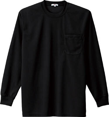 アイトス 吸汗速乾クールコンフォート 長袖Tシャツ男女兼用 ブラック S AZ10575010S
