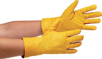 ミドリ安全 牛表革手袋 袖長タイプ MT−14 キリン型−黄 MT14KIRINGATAY