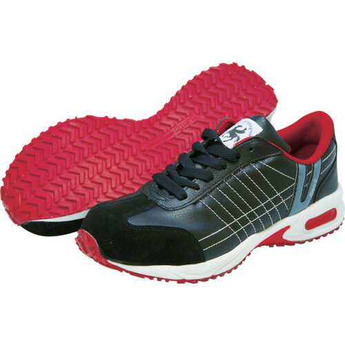 日進 耐滑樹脂先芯入りスニーカー 黒 26.5cm V206BK26.5【送料無料】