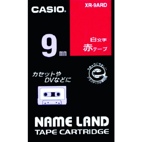 Casio （Nameland） - カシオ ネームランド用赤テープに白文字9mm XR9ARD