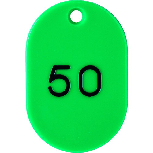 TRUSCO トラスコ 番号入小判札 小 45X30 26~50 緑 TKFS2650GN