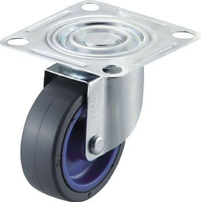 ワコー エアーキャスター（自在車） 75mm ゴム車【AMG-75-NR】(キャスター・プレート式ゴム車)