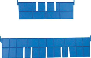 DIC F型コンテナF−8用短手仕切板：243×88 青【F-8S B】(コンテナ・パレット・ボックス型コンテナ)