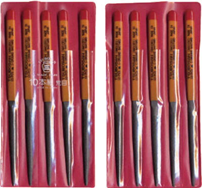 ツボサン 組ヤスリ 10本組 半丸 荒目【HA010-01】(研削研磨用品・ヤスリ)【送料無料】